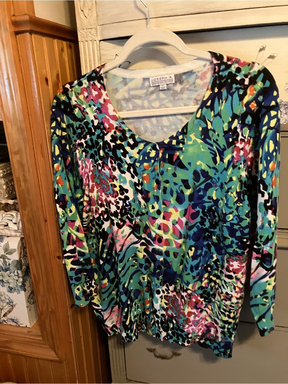 Joseph Multicolor V-Neck Floral-Animal Print Top